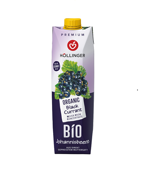 Blackcurrant Juice 1L Hollinger Bio Lëng Kulumrie - Image 1