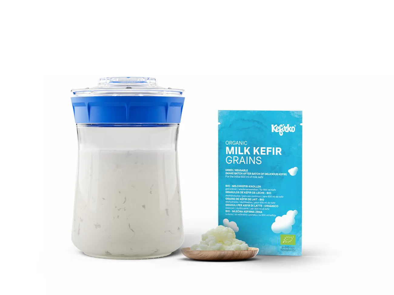 MILK-KEFIR-STARTER-KIT-1-1-1300x975 Set Kefiri Qumështi 900ml | Me 1g Farë Kefiri Bio - Image 1