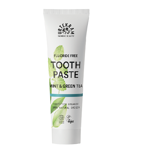 toothpaste_mintgreentea_75ml Pastë Dhëmbësh Pa Fluor Mint & Green Tea 75ml | Urtekram - Image 1