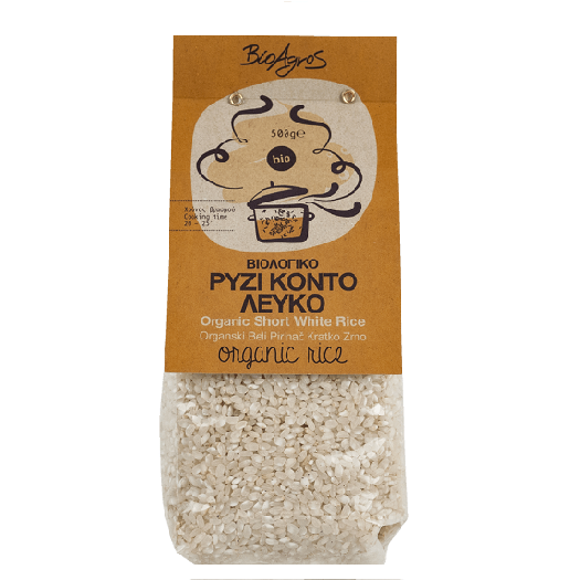 Short White Rice Oriz i Bardhë Kokërr Shkurtër Bio 500g | Bioagros Bio - Image 1